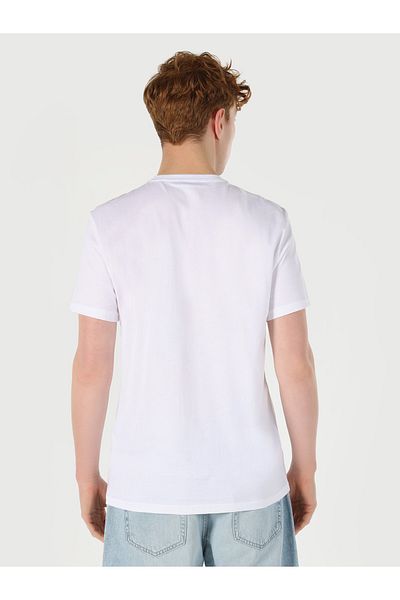 Colin's Tricou alb pentru bărbați - mâneci