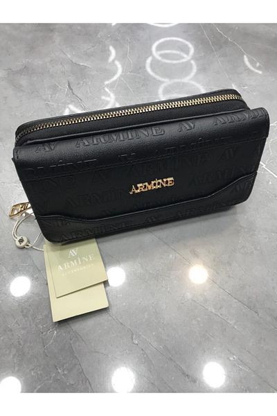 Armine Portofel Geanta Femei Black Laser C 18 Accesoriu Inchidere cu fermoar Orizontala