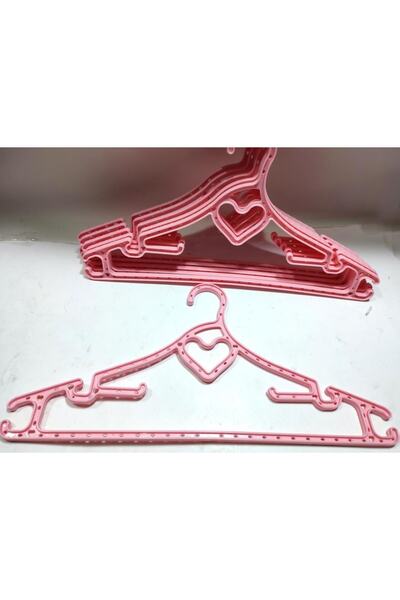 abnturk 6 Adet Büyük Boy Çok Fonksiyonlu 43cm Elbise Askısı Kalp Figürlü Kali...