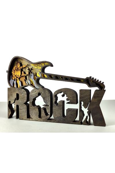 Rotaa Ahşap Mdf Çok Katmanlı Elektro Gitar Rock Dekoratif Obje