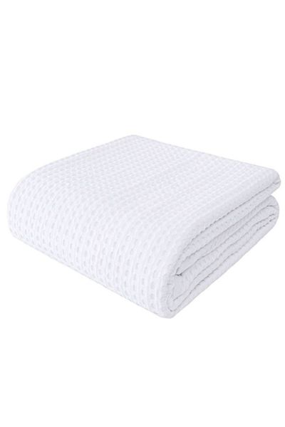 Rns White Single Hotel Type 100% Cotton Cotton Pique Blanket 160×220 Cm