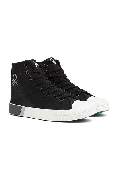 Benetton ® |   Bn-70015 - 3374 Black White - Pantofi sport pentru femei