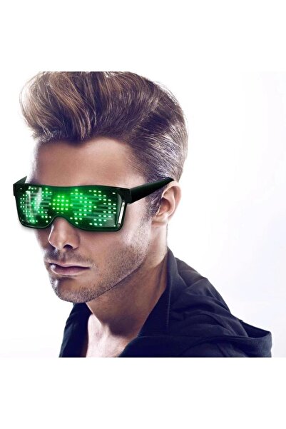 Doppler Smart Led Glasses Yeşil Led Işıklı Parti Gözlüğü Kablosuz Uygulamalı ...