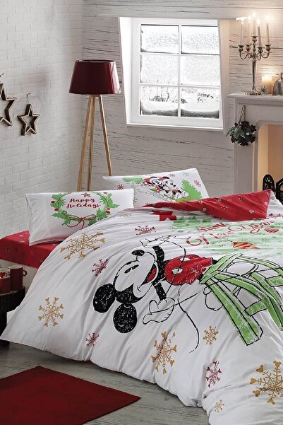 Lisanslı Çift Kişilik Minnie & Mickey Yeni Yıl Nevresim Takımı 60174614