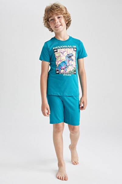 DeFacto Set de pijama cu mânecă scurtă imprimată pentru baieti A2487a823sm