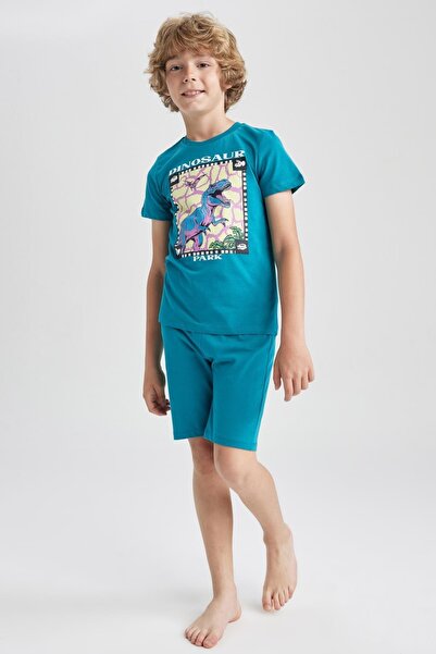 DeFacto Set de pijama cu mânecă scurtă imprimată pentru baieti A2487a823sm