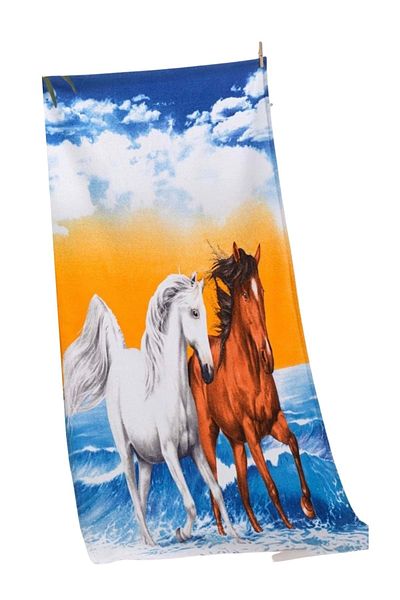Romans Beach Towel 75x150 Running Horse Patterned