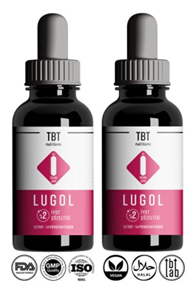 Tabitat Doğal Lugol %2 Iyot Solüsyonu 2 Adet | 30 Ml | Doğal, Glutensiz Ve Vegan | 2% Konsantre Iyot Solüsyonu