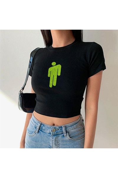 Touz Τυπωμένο λογότυπο Billie Eilish Black Crop