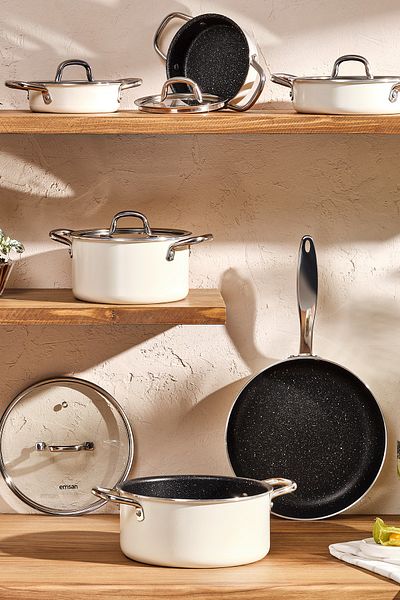Emsan Master Class 6 Piece Midi Cookware Set White