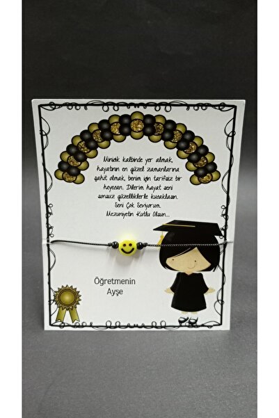 sandal hediyelik Mezuniyet Hediyesi Ipli Gülen Yüzlü Bileklik 5 Adet Okul Hed...