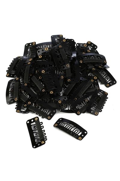 KONAK PERUK Snap Clips Small - 10 Pieces - Black