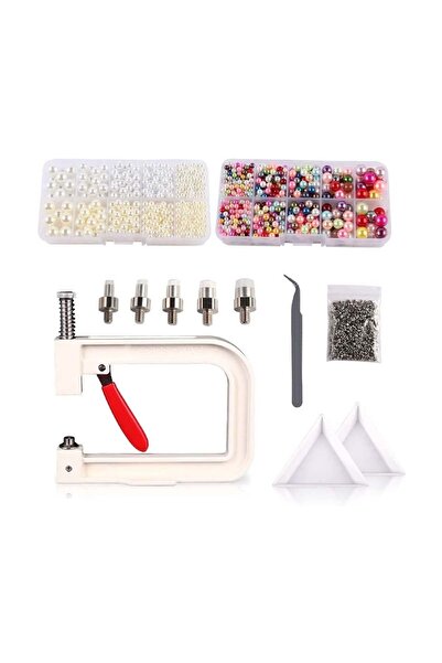 hodbehod El Tipi Inci Çakma Makinası Boncuk Çakım Aparatı 1000 Adet Beyaz Ve ...