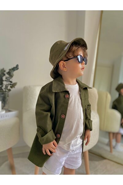 favorimkids سترة الدنيم الخندق الأخضر