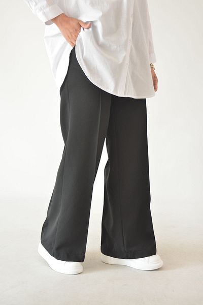 Rukayyel Lawned Loose Cut Black Summer Women's Trousers