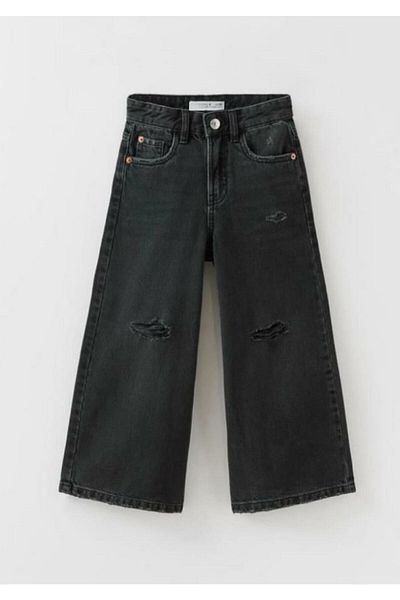 Kids Girl's Pipe Leg Ripped Detailed Denim Jeans