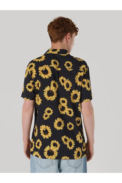 Colin's Anthracite Colored Regular Fit Men's Short Sleeve Shirt - Printed