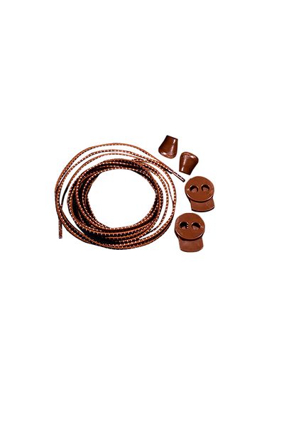 Dopar Lucky Brown Smart Locking Shoelaces Elastic Dotted Laces 100 cm