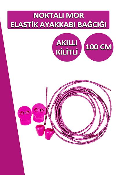 Dopar Lucky Purple Smart Locking Shoelaces Elastic Dotted Laces 100 Cm