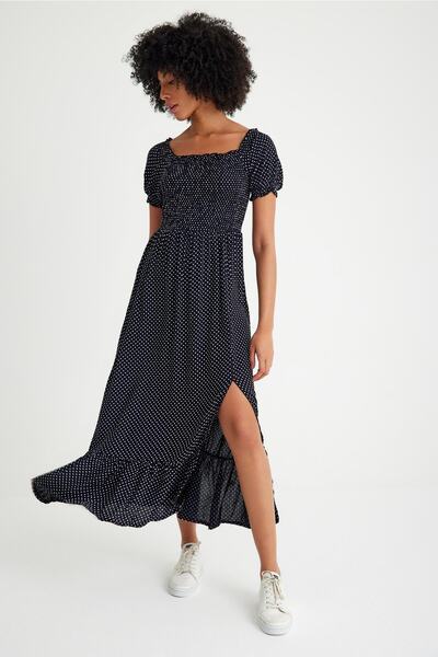 BUKETLİ Multi Madonno Collar Design Dress