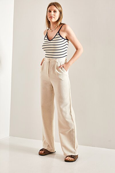 Bianco Lucci Magas derekú vászon női Palazzo nadrág -40881029