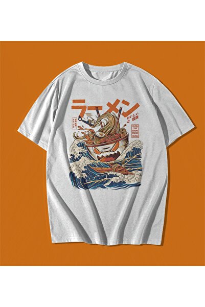 rebelberi تي شيرت أبيض للجنسين من Ramen Noodle Noodle Monster ياباني سباركستي...