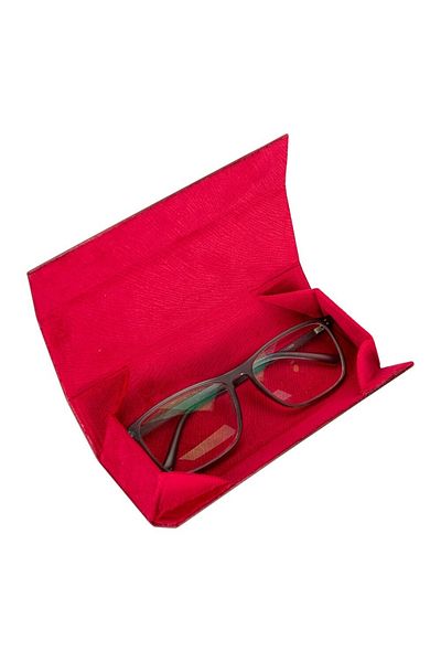 PLM Clever Leather Glasses Case V4ef Red