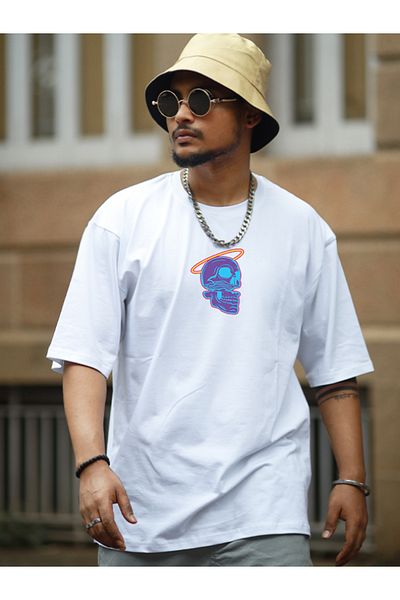 DEEPSENCE Unisex Λευκό μπλουζάκι Oversize Vapoewawe Back Printed