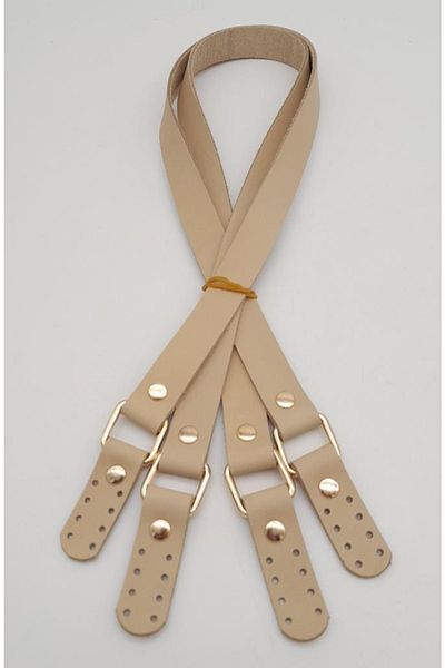 angel çanta aksesuar Light Gold Metal - Raw Natural Color Square Model Real Leather Bag