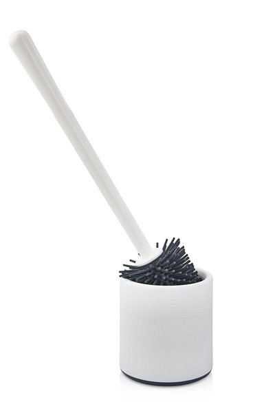 ATA HOME Silicone WC Toilet Bath Brush Toilet Bowl Brush White-gray Oval