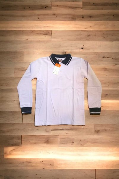 salarticaret Polo Yaka Tişört uzun kol Siyah çizgi yaka LİLA Okul Tişört/t-shirt