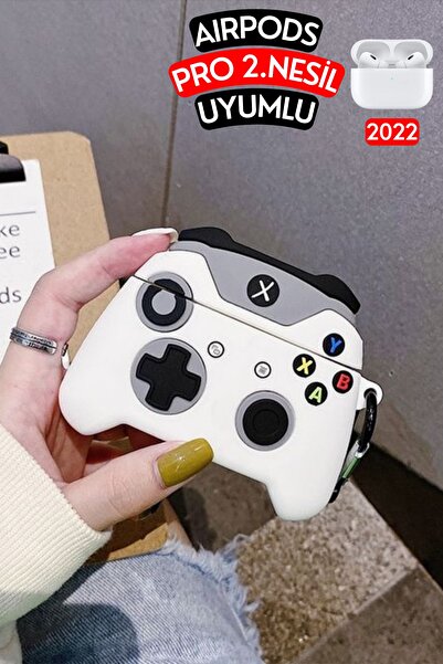 EWEC Pro 2. Nesil Uyumlu Beyaz Oyun Konsolu Figürlü Sevimli Kopçalı Koruyucu Silikon Kulaklık Kılıfı