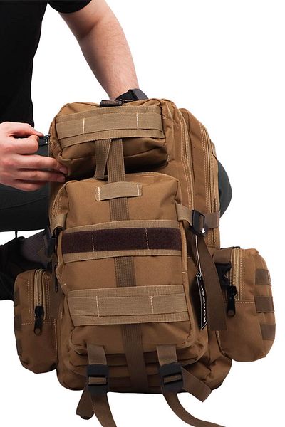 KORDAK Σακίδιο πλάτης Tactical 42 Lt Outdoor Beige Tactical με πλαϊνές τσέπες