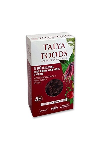 TALYA FOODS Filizlenmiş Karabuğday Mor Havuç & Pancar Makarna 200gr Glutensiz Vegan