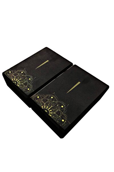 XTR Fitness 2 Pieces Black Patterned Yoga Blocks