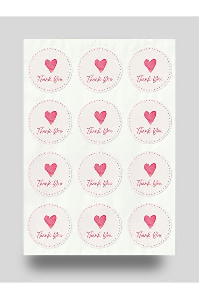NUNUKİ Thank You Sticker Seti Kalpli Sticker Teşekkürler Sticker Thank You Çı...