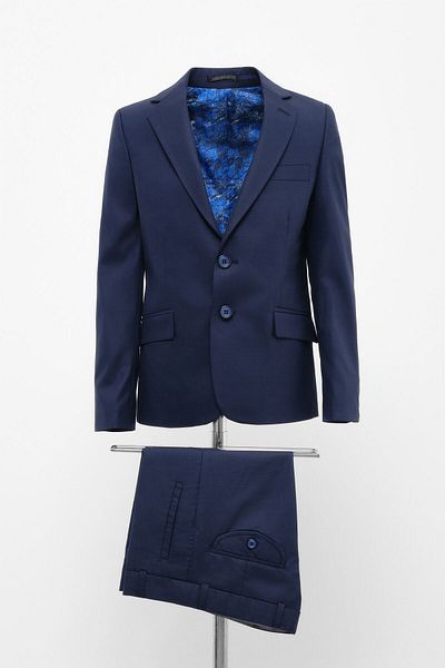 Micio Mb Collection Boy's Navy Blue Color Jacket Trousers Suit