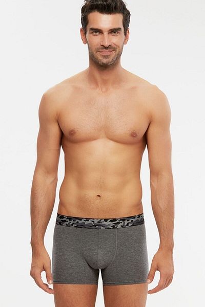 Kom Ανδρικό γκρι χτενισμένο βαμβακερό Modal Boxer 4 τεμαχίων