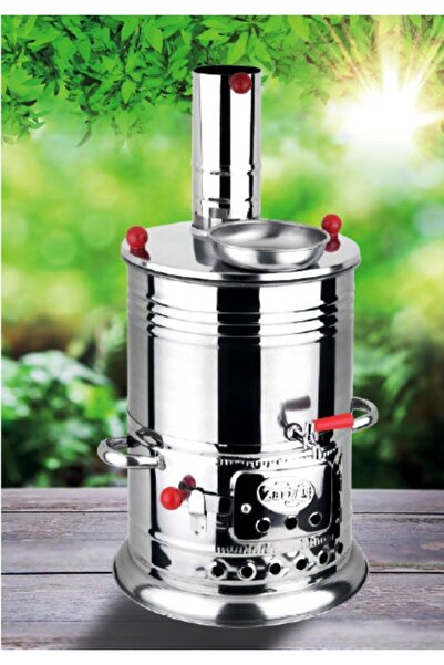 OğuzKömür Zarif Iş Semaver Tek Musluk 8 Litre Odun Kömür Piknik Semaveri