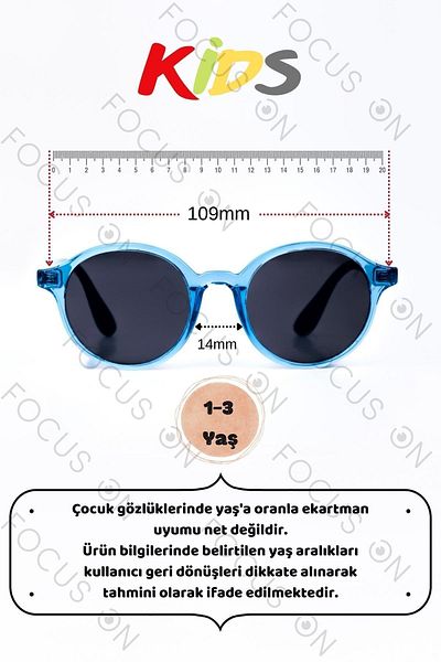 Focus On 1-3 Years Old Blue Polarized Children's Sunglasses