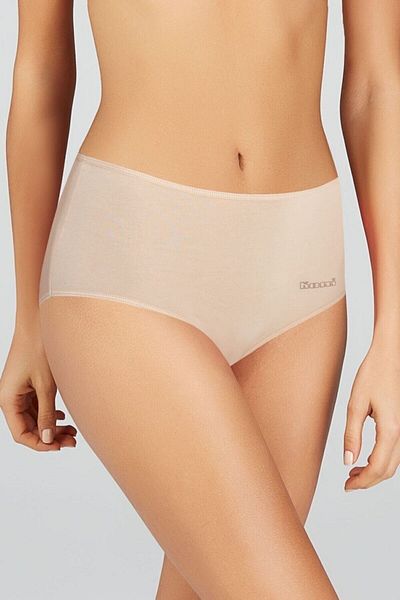 Kom Chiloți maxi de damă bej pieptănat Lycra Compact Basic, pachet de 4