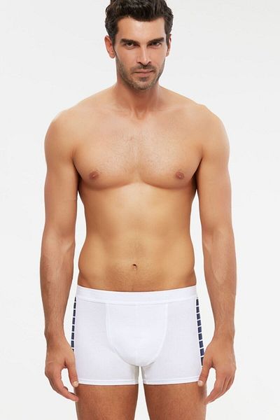 Kom Ανδρικό χτενισμένο βαμβακερό Modal Boxer 6 τεμαχίων Λευκό-μαύρο-γκρι-ναυτικό Μικτό S-xl