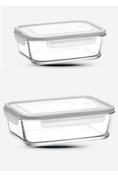 LAV Set of 2 White Rectangular Fresco Storage - 1900Cc 1200Cc