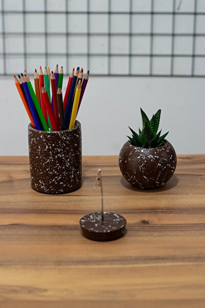 PAYATASARIM Ofis Seti Kalemlik Saksı Notluk Kaktüs