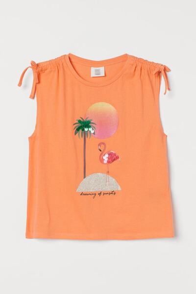 Zeyder Kids Tricou cu mânecă zero imprimat pentru fetiță
