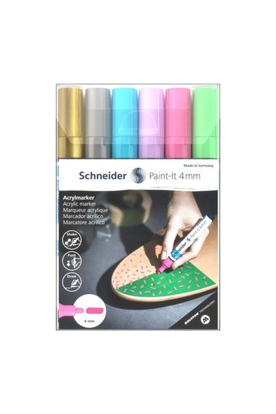 SCHNEIDER Paint-it 320 Acrylic Marker 4 Mm Set of 6 Pens-2 (120296)