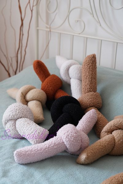 sevaradekor Teddy Buklet Love Knot Pillow Pink Dugum Pillow