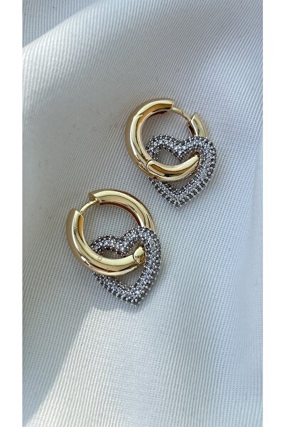 Vi store Halkalı Kalp Küpe