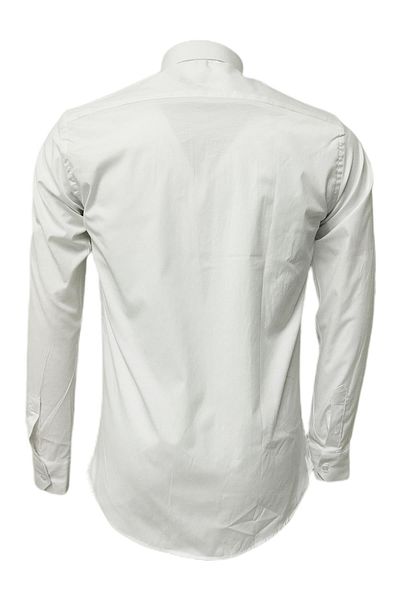 ABIATI 97% Cotton (cotton) 3% Lycra Slimfit White Classic Men's Shirt