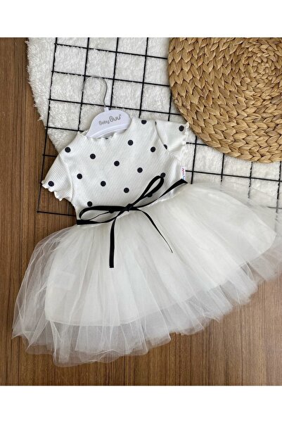 Mini Kids Baby Kız Bebek Özel Gün Doğum Günü Beyaz Tütü Elbise
